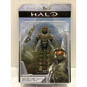 NEW World of Halo Series 6 MASTER CHIEF With Assault Rifle [Halo 5] Jazwares 4"